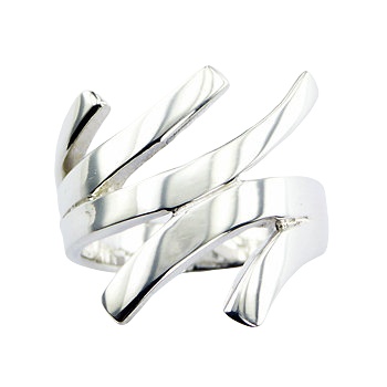 Asymmetrical Open Ring Sterling Silver Curved Claws by BeYindi 
