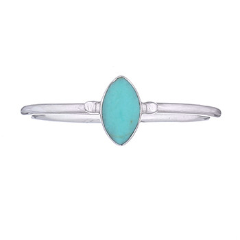 Howlite Turquoise Marquise Shape Silver Ring by BeYindi 