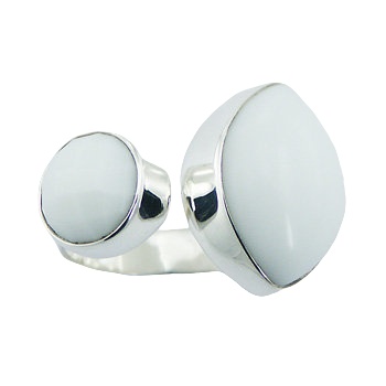 White Hydro Quartz 925 Silver Ring Elegant Quartz Jewelry by BeYindi 2