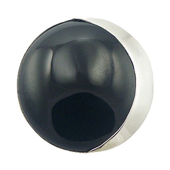  Black Agate Strikingly Beautiful Ring Crescent Shaped Silver 