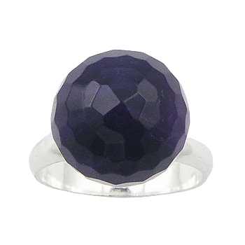 Gorgeous Faceted Amethyst Sphere Ring With Sterling Silver by BeYindi 