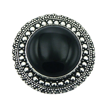 Handmade Ornate Sterling Silver Black Agate Gemstone Ring by BeYindi 