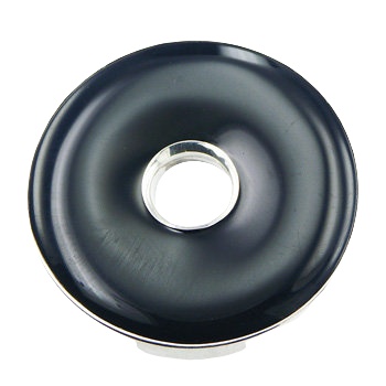 Concaved Donut Cut Black Agate Gemstone Sterling Silver Ring by BeYindi 