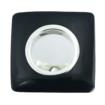 High Fashion Open Square Black Shell 925 Sterling Silver Ring by BeYindi 2