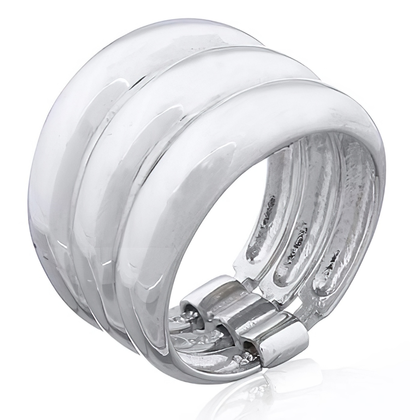 Sterling Silver Designer Bands Triple Stacked With Holder by BeYindi 