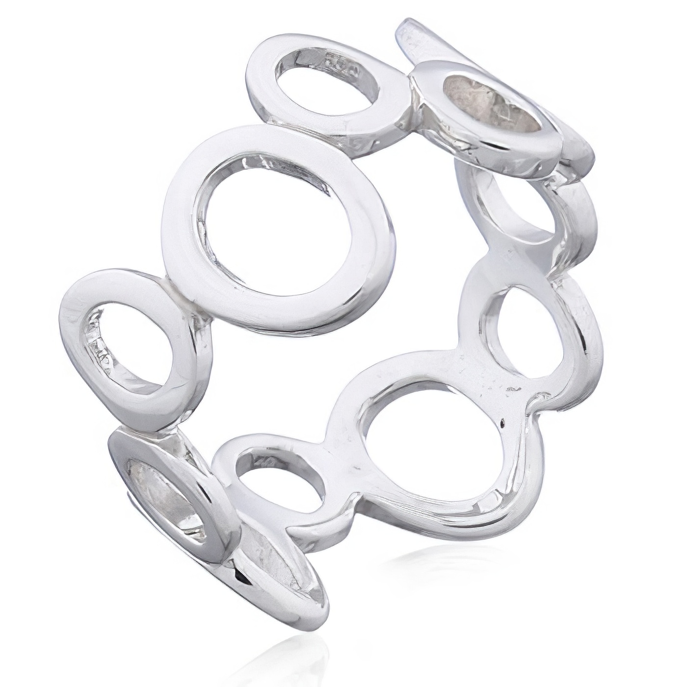 Cute Sterling Silver Designer Ring Open Ovals Varying In Size by BeYindi 