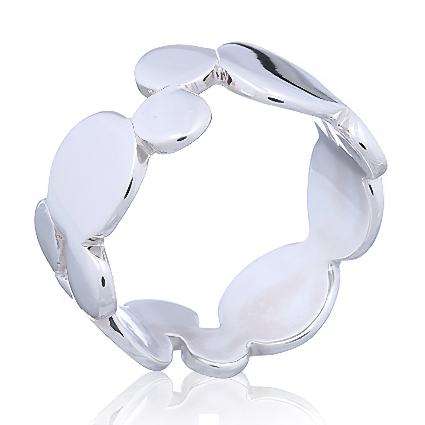 Cute Solid 925 Silver Circles Ring Various Arranged Sizes by BeYindi 