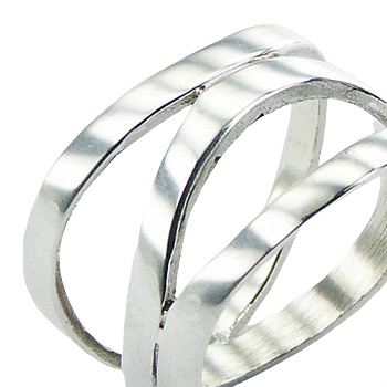 Plain Silver Ring Superbly Arranged Original Triple Bands by BeYindi 3