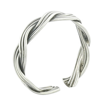 Two Strand Closed Weave Braided 925 Silver Toe Ring by BeYindi 2