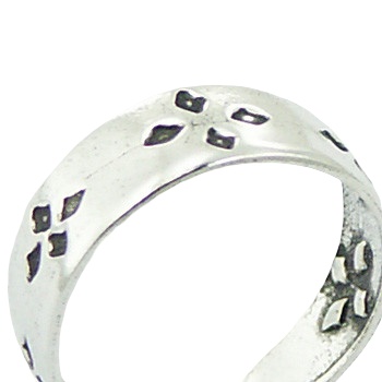 Sterling Silver Toe Ring Antiqued Diamond-shaped Flowers by BeYindi 3