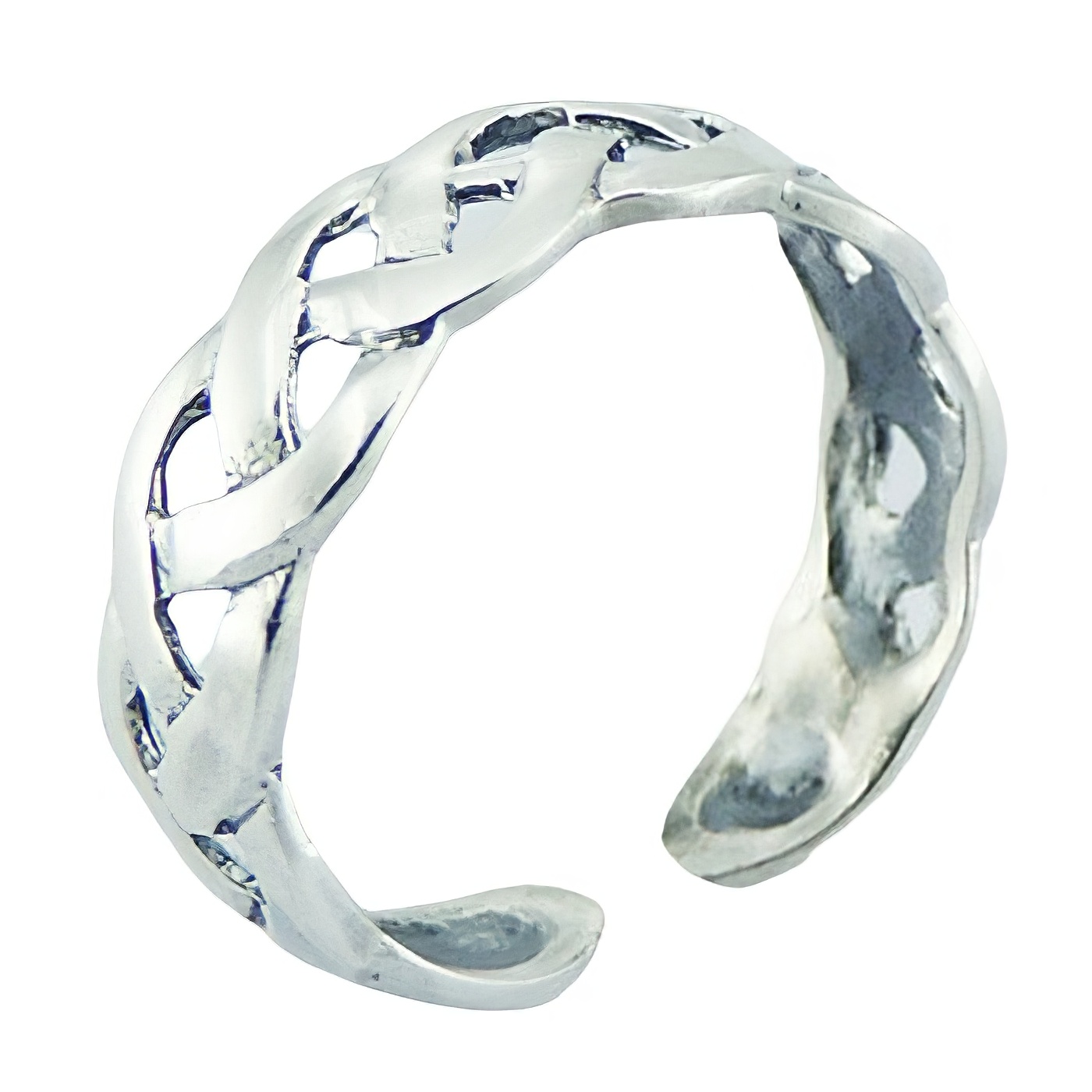 Braided Plain Silver Celtic Knot Band Toe Ring by BeYindi 