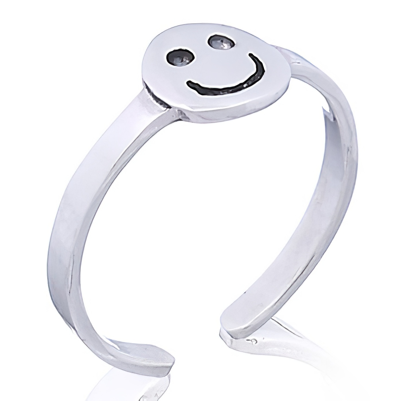 Happy Face Sterling Silver Toe Ring Antiqued Accents by BeYindi 