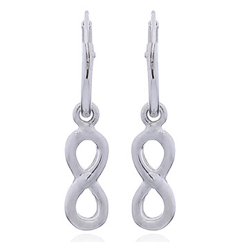 Sterling Silver Circle Hoop Earrings With Infinity Charm by BeYindi 