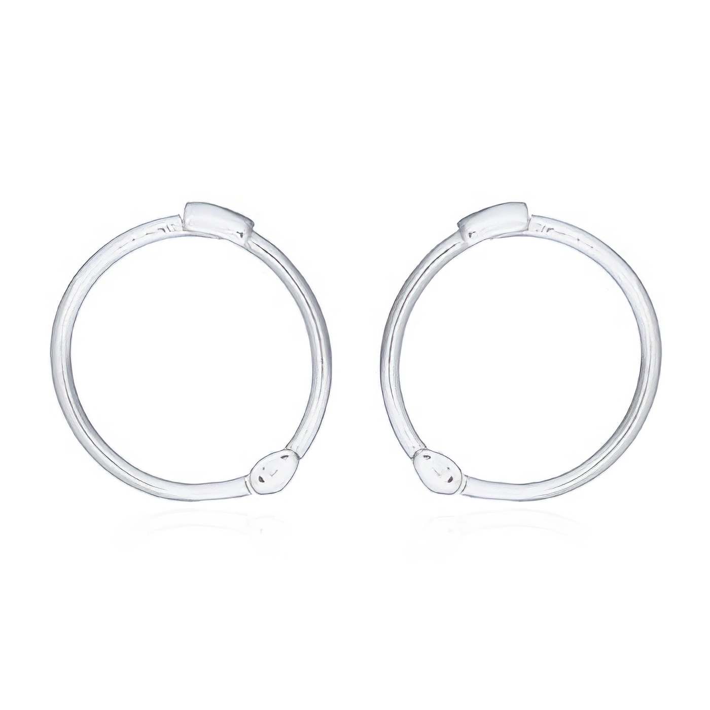Circle Huggie Round Silver Hoop Earrings by BeYindi 