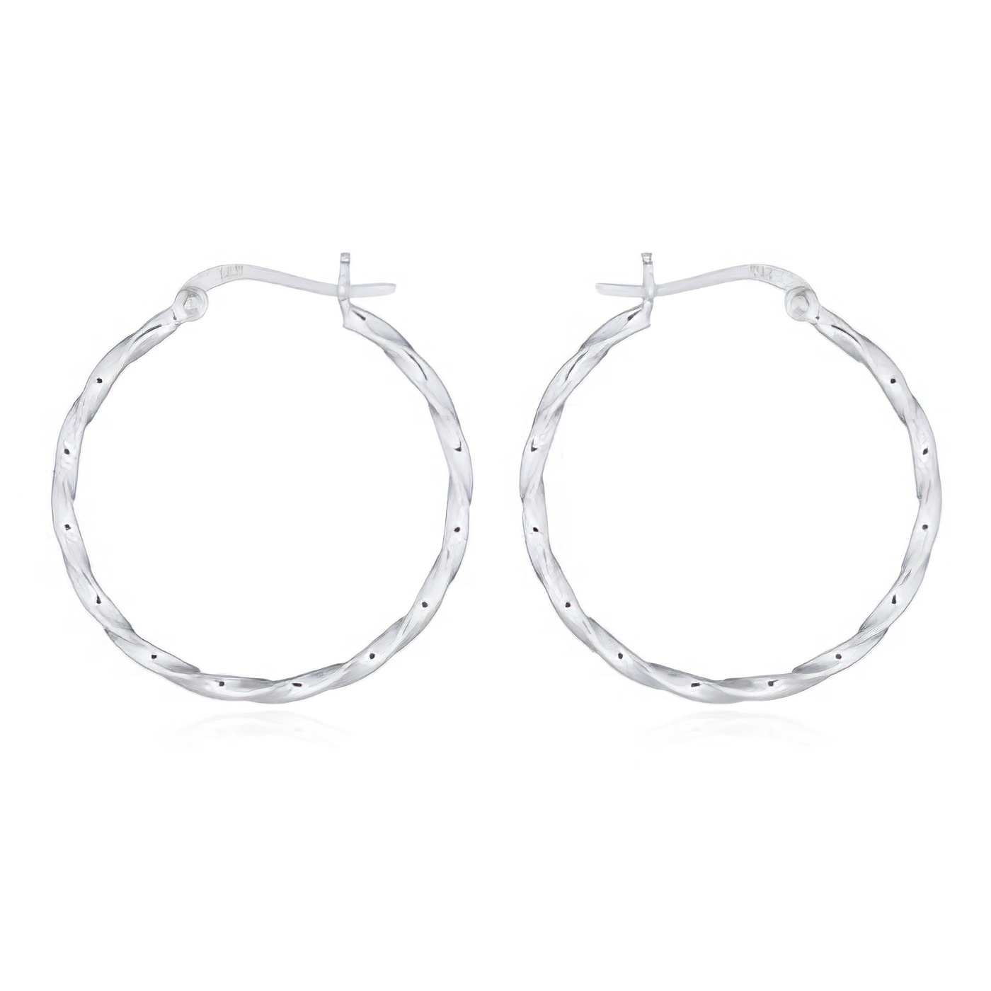 30 mm Sterling Silver Twisted Wire Hoop Earrings by BeYindi 