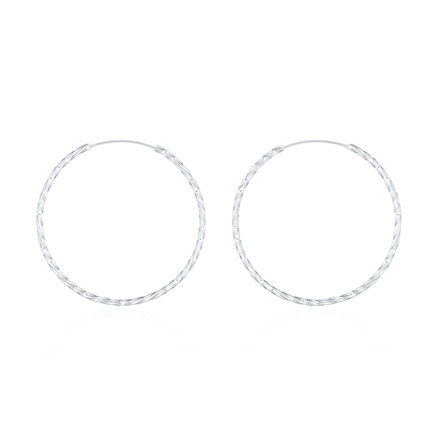 50 mm Sterling Twisted Silver Wire Hoop Earrings by BeYindi 