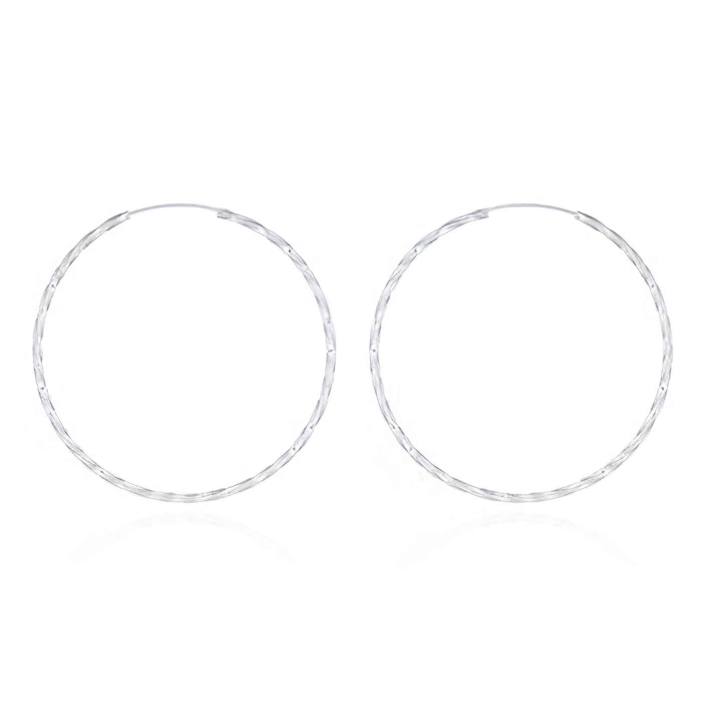 58 mm Sterling Twisted Silver Wire Hoop Earrings by BeYindi 