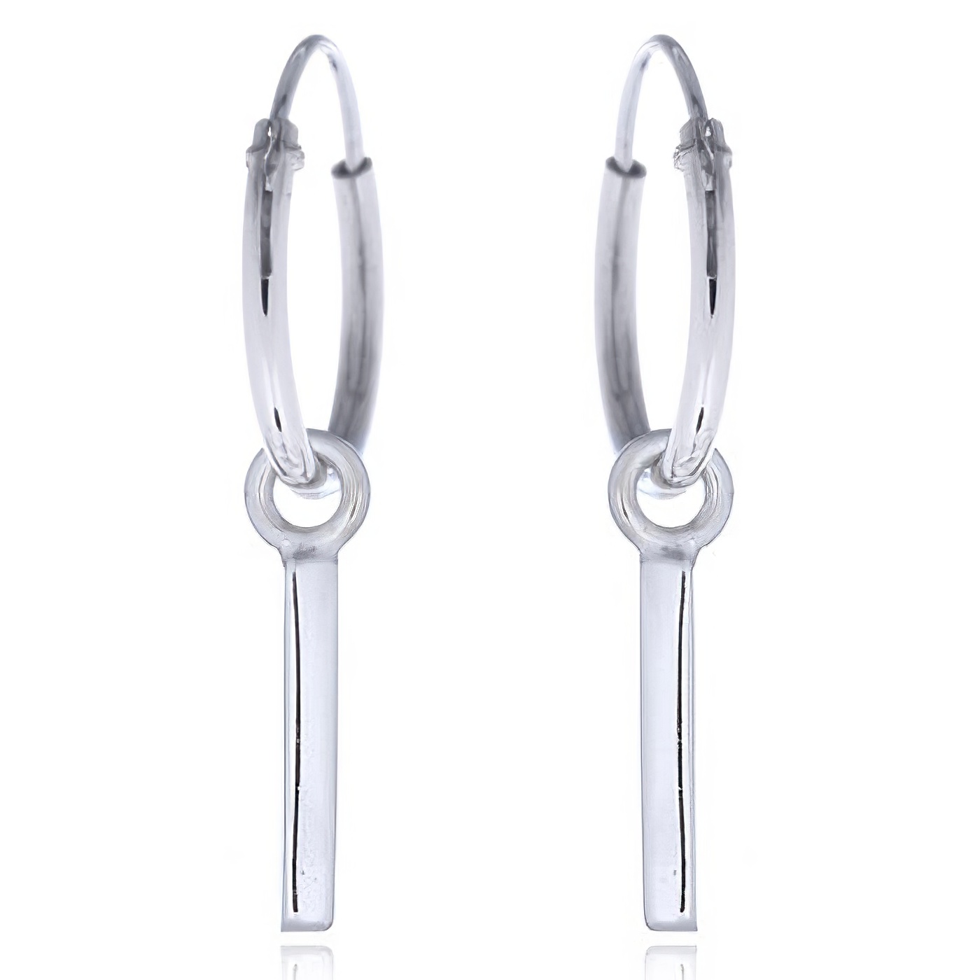 Sterling Silver Stick Hoop Earrings by BeYindi 