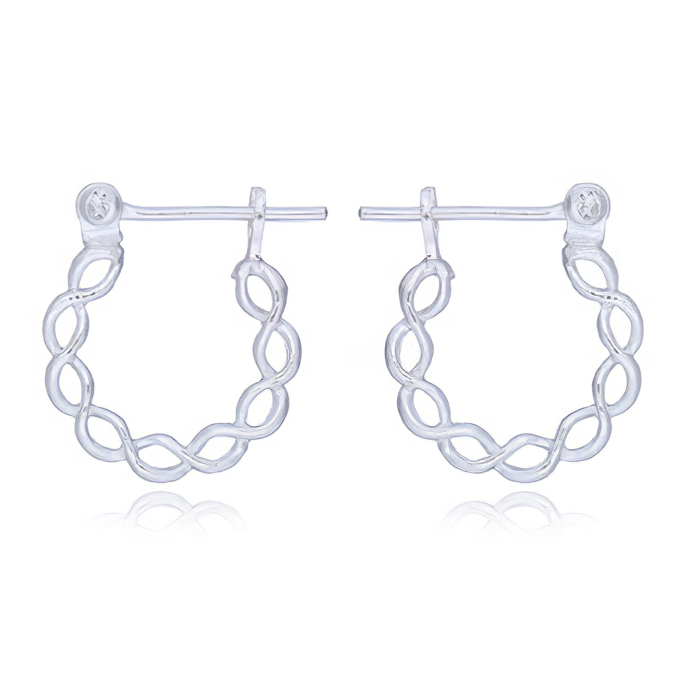 Sterling Silver Circle Twined Hoop Earrings by BeYindi 