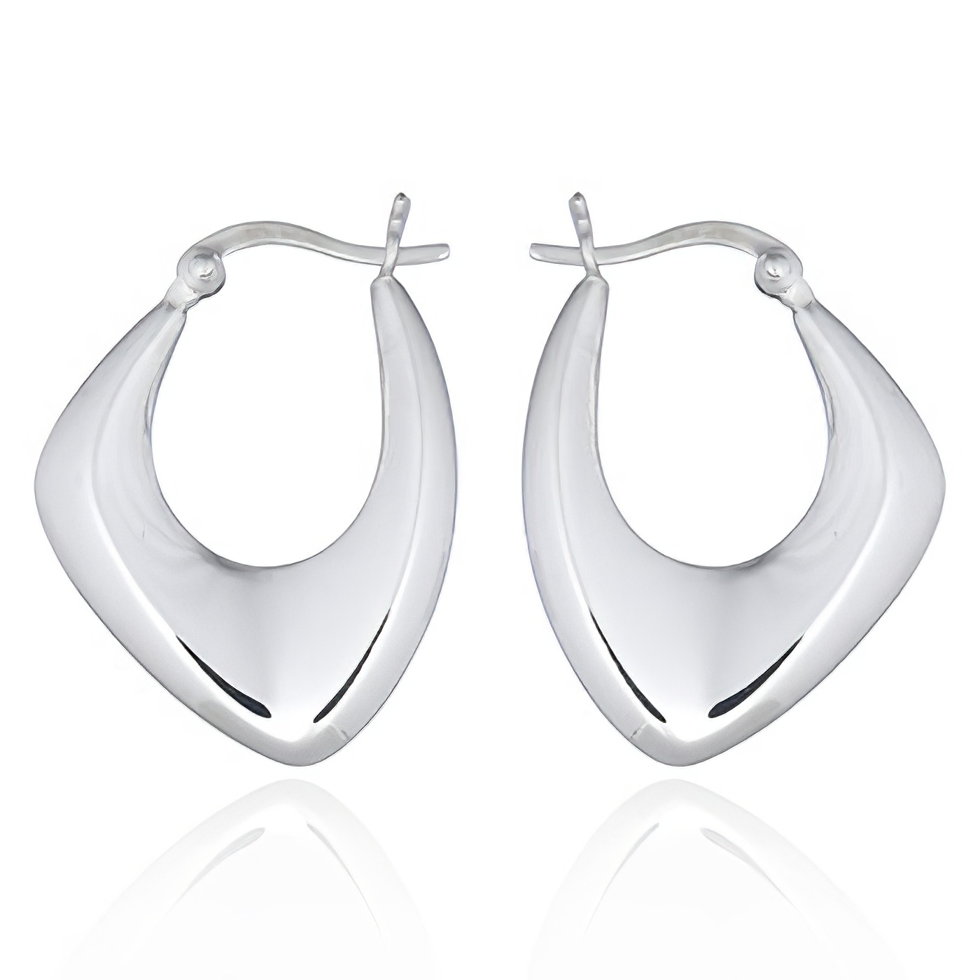 Angular Scallop Sterling Silver Hoop Earrings by BeYindi 