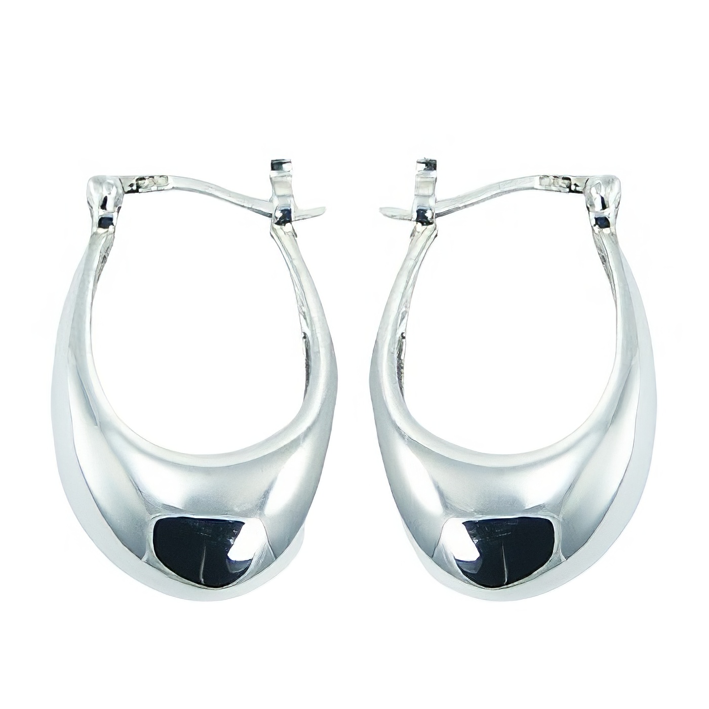 Huggie Teardrop Silver Hoop Earrings by BeYindi 