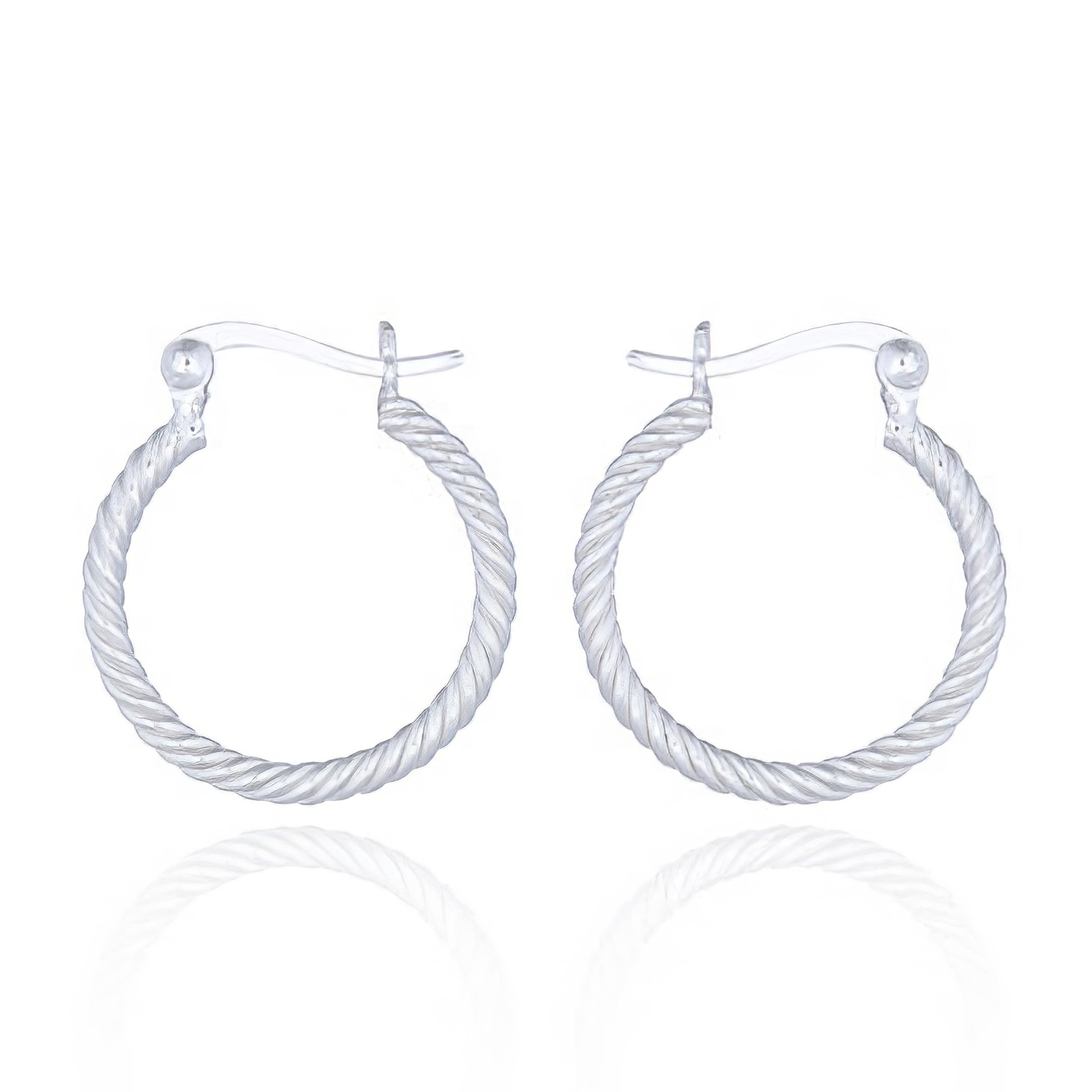 Sterling Silver Twisted Hoop Earrings by BeYindi 