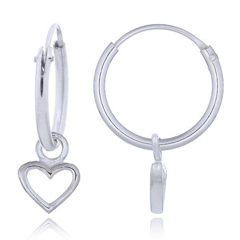 Mini Love Heart 925 Hoop Earrings by BeYindi 