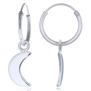 Crescent Moon Mini Hoop 925 Earrings by BeYindi 
