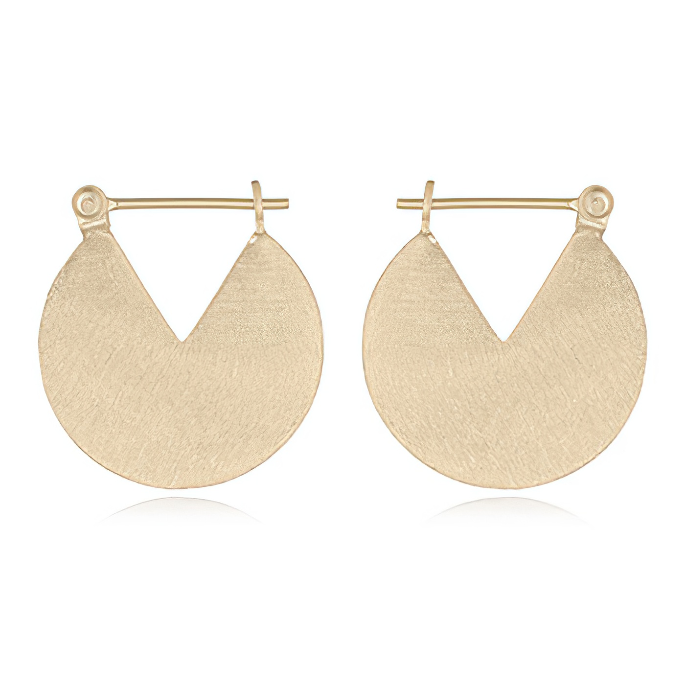 Brushed Gold Plated 925 Silver Modern Round Hoops by BeYindi 