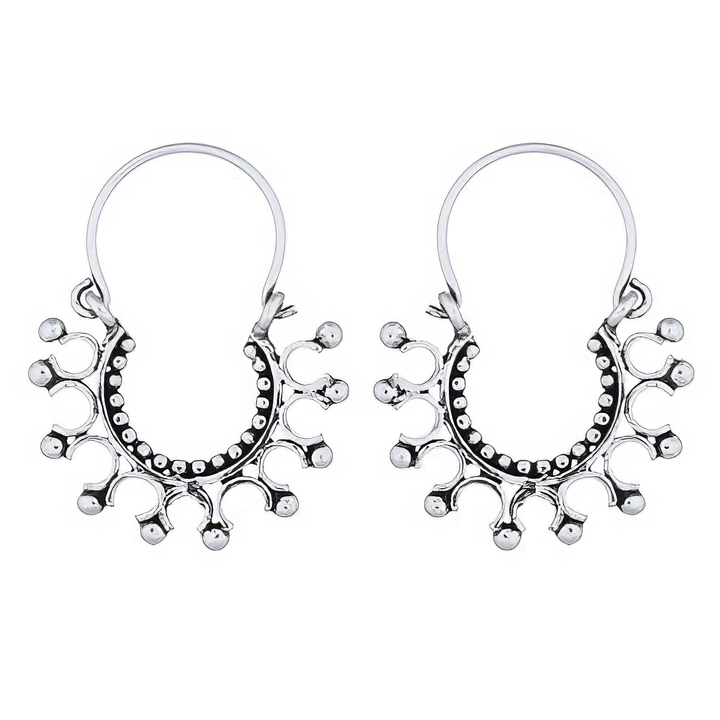 Bali Designer Hoop Earrings Sterling Silver Fancy Style Mix by BeYindi 