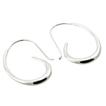 Fashionable 43mm Twirls Hoop Earrings Sterling Silver by BeYindi 