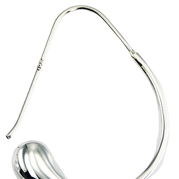 Curling Upward Silver 34mm Hoop Earrings With Hooks by BeYindi 