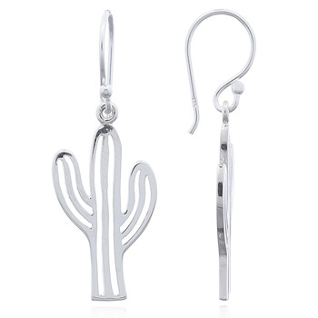 Layered Saguaro Cactus 925 Silver Dangle Earrings by BeYindi 
