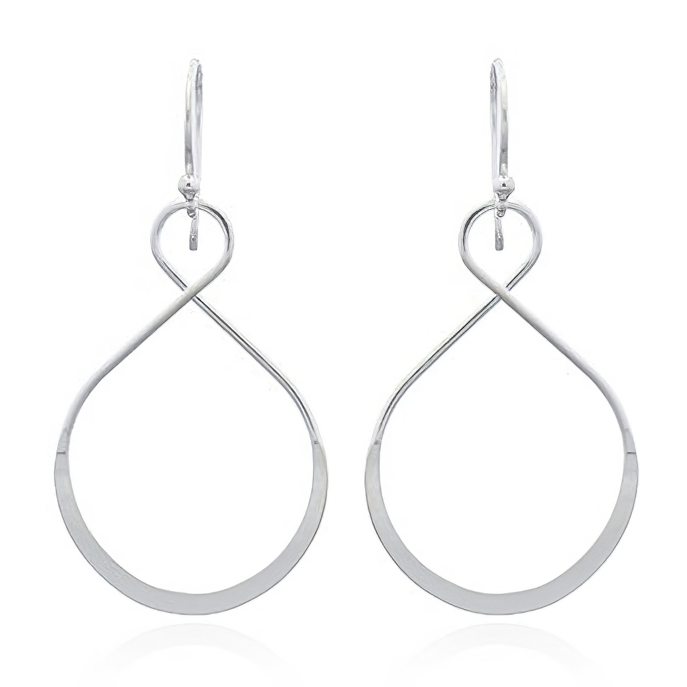 Infinity Sterling Plain Silver Dangle Earrings by BeYindi 