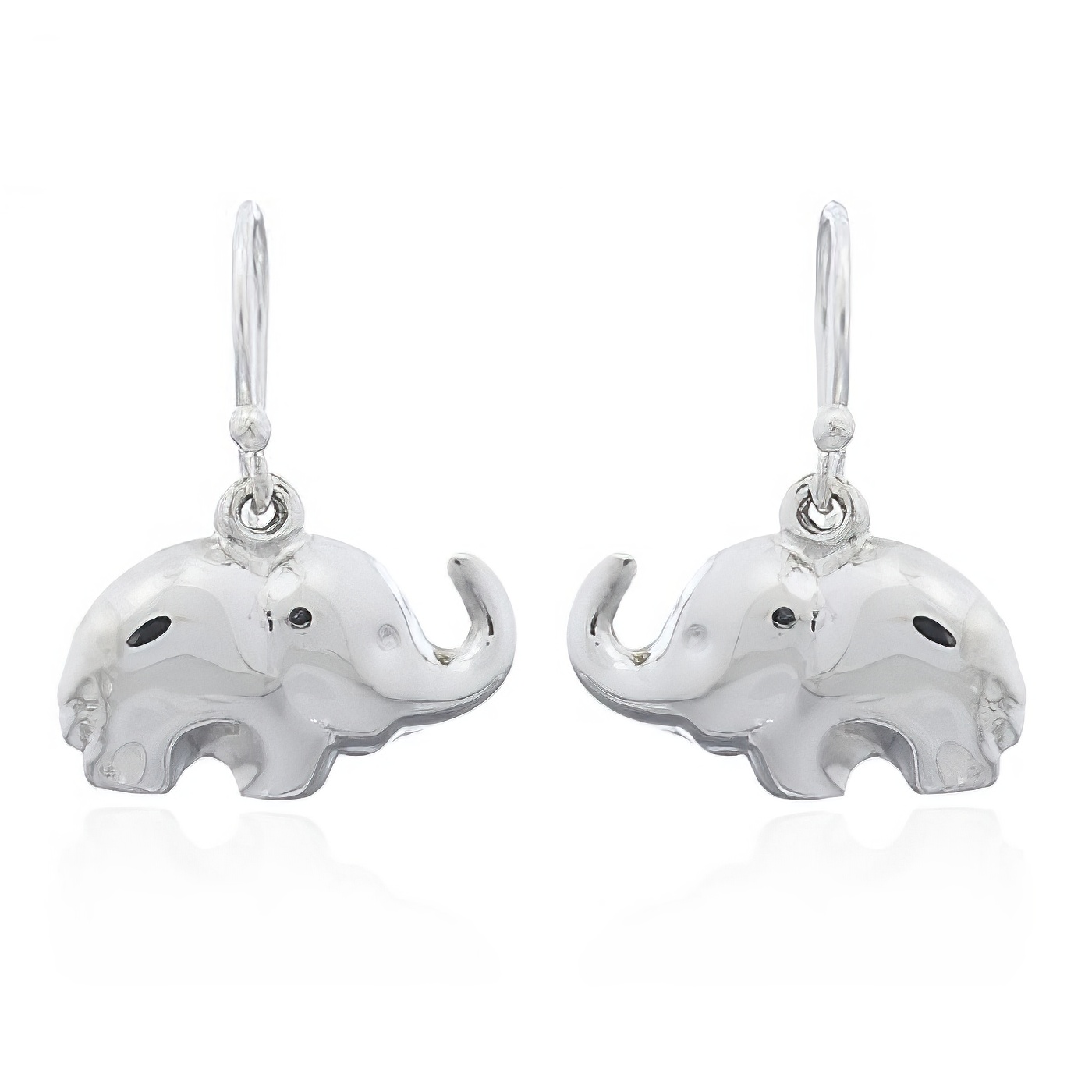 Flappy Silver Elephant Dangling Earrings by BeYindi 
