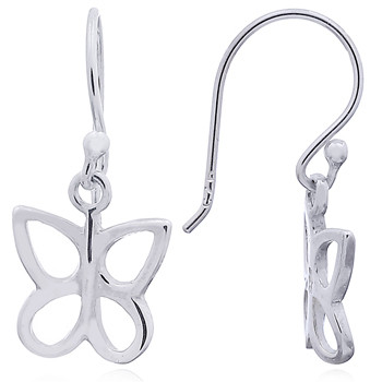 Lovable Sterling Plain Silver Butterfly Earrings by BeYindi 