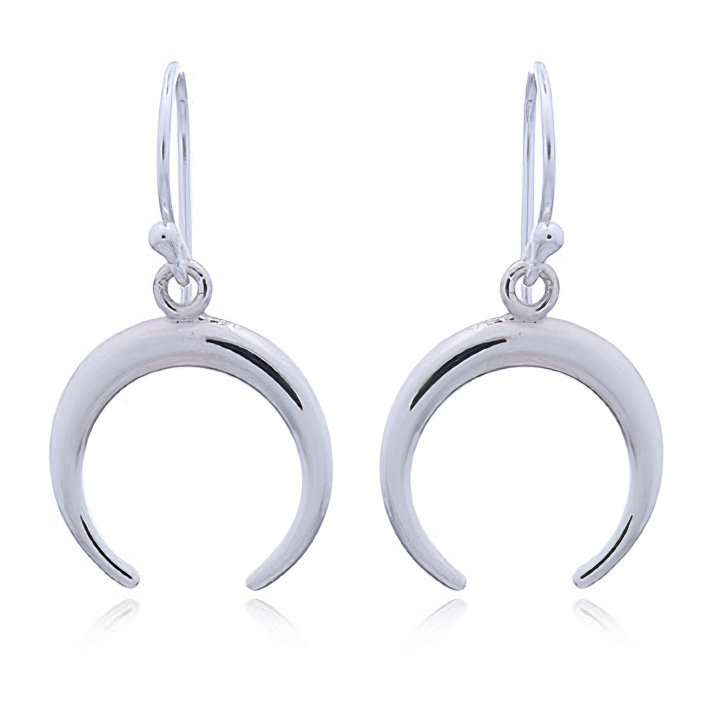 Crescent Moon Sterling Silver 925 Dangle Earrings by BeYindi 