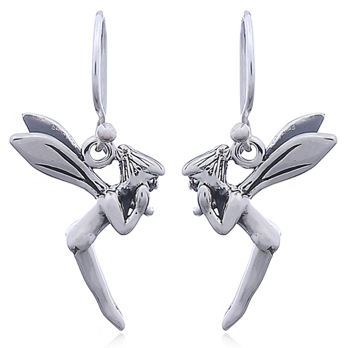 Tinker Bell Fairy Silver Earrings In Dangling by BeYindi 