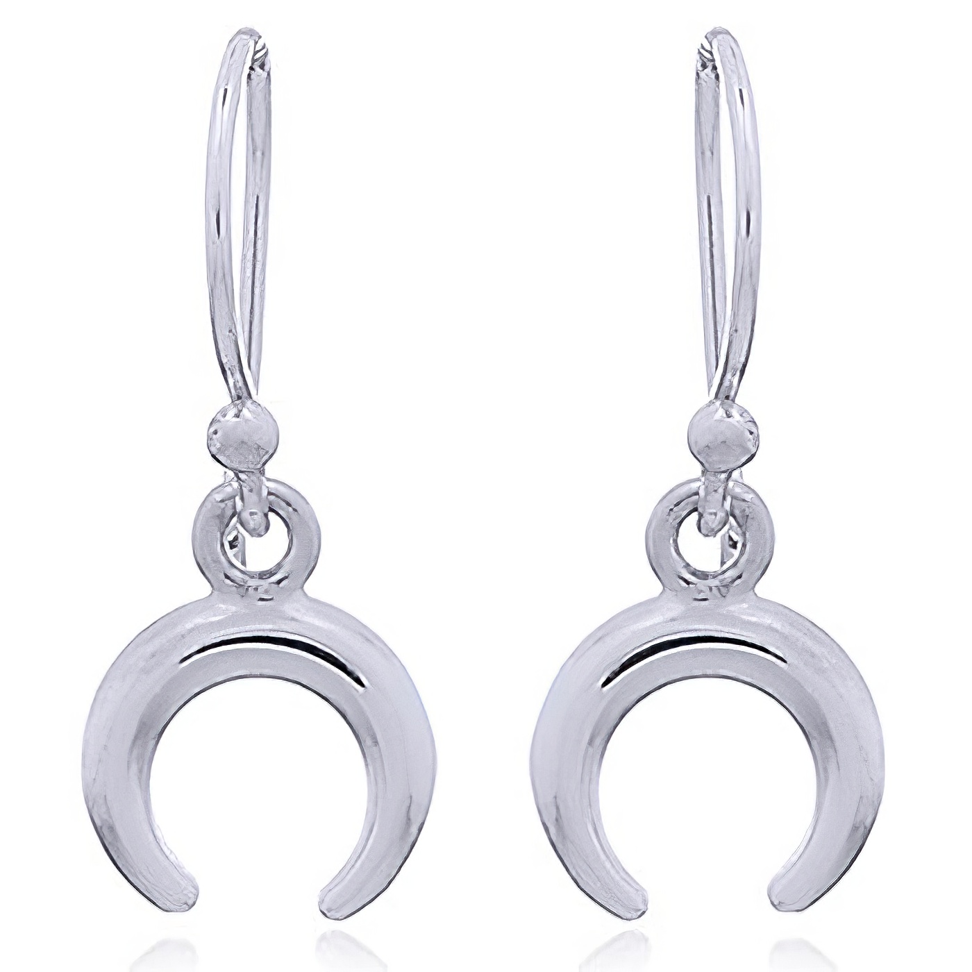 925 Silver Crescent Moon Dangle Earrings by BeYindi 