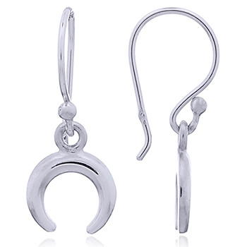 925 Silver Crescent Moon Dangle Earrings by BeYindi 