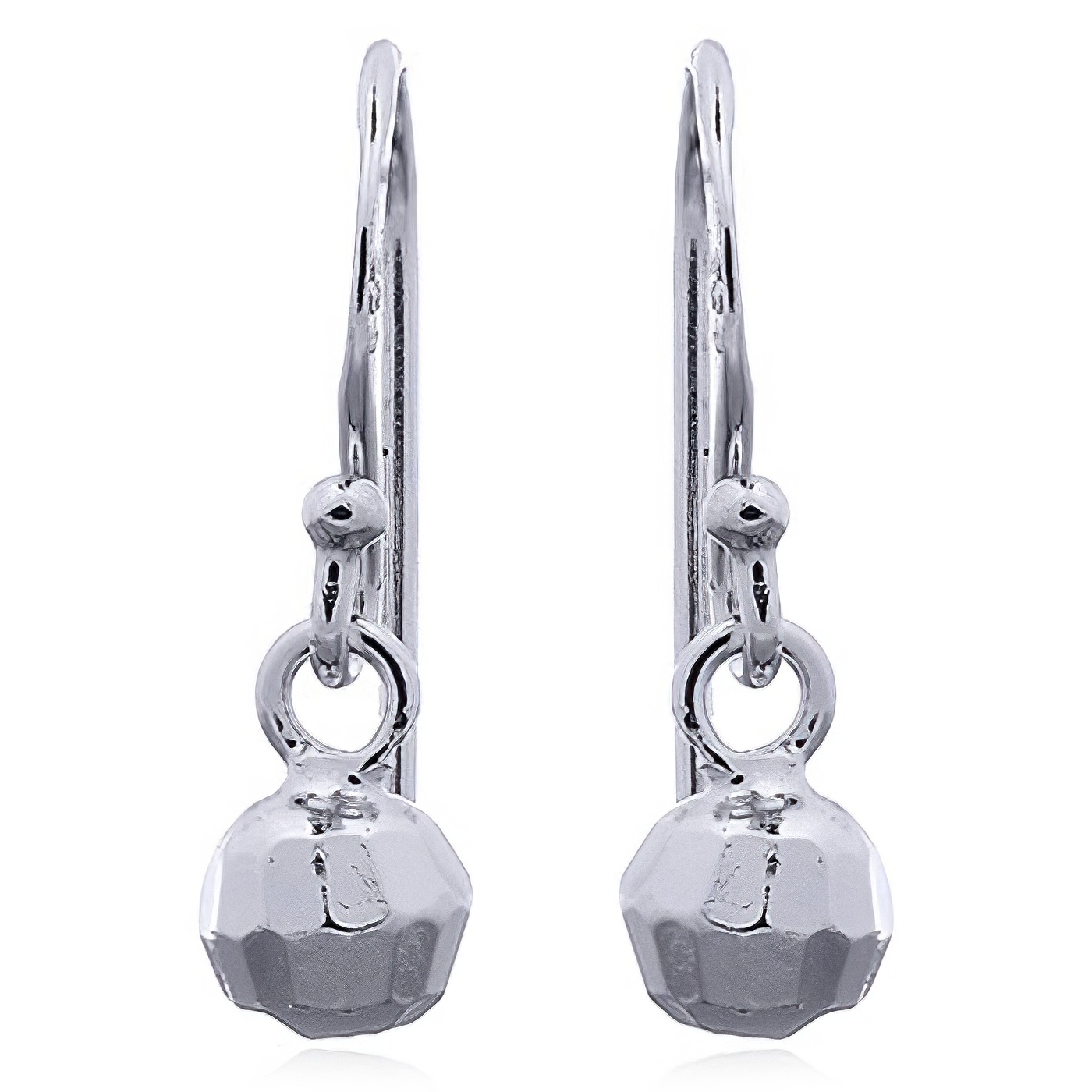 925 Silver Faceted Ball Dangle Earrings by BeYindi 