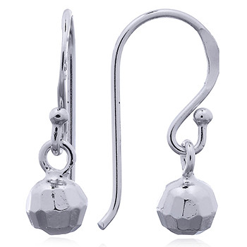925 Silver Faceted Ball Dangle Earrings by BeYindi 