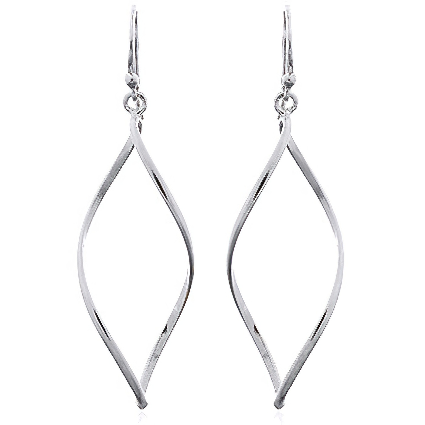 Sterling Silver Airy Twisted Wire Leaf Dangle Earring by BeYindi 