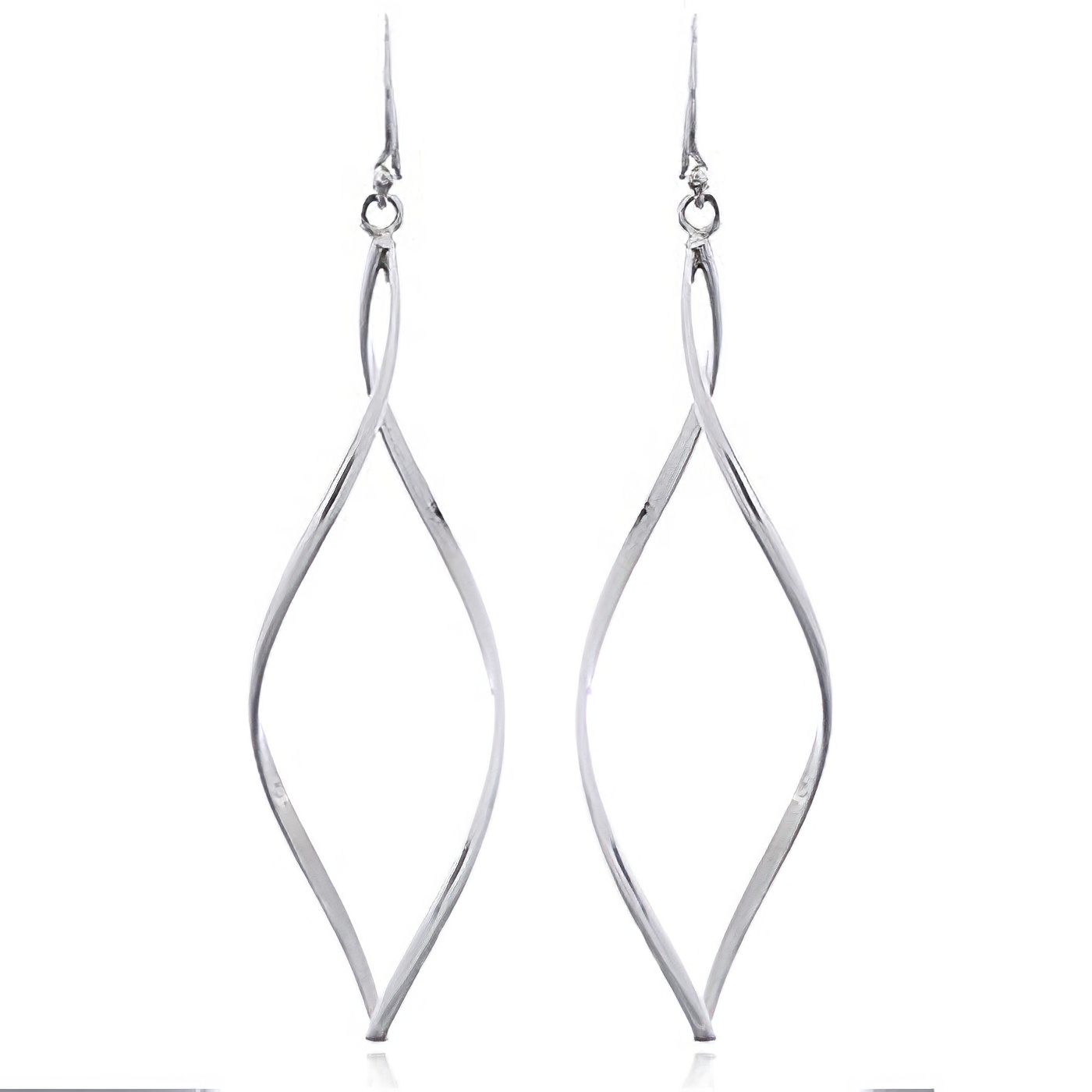 Minimalistic Jewelry Design Open Leaf Silver Earrings by BeYindi 