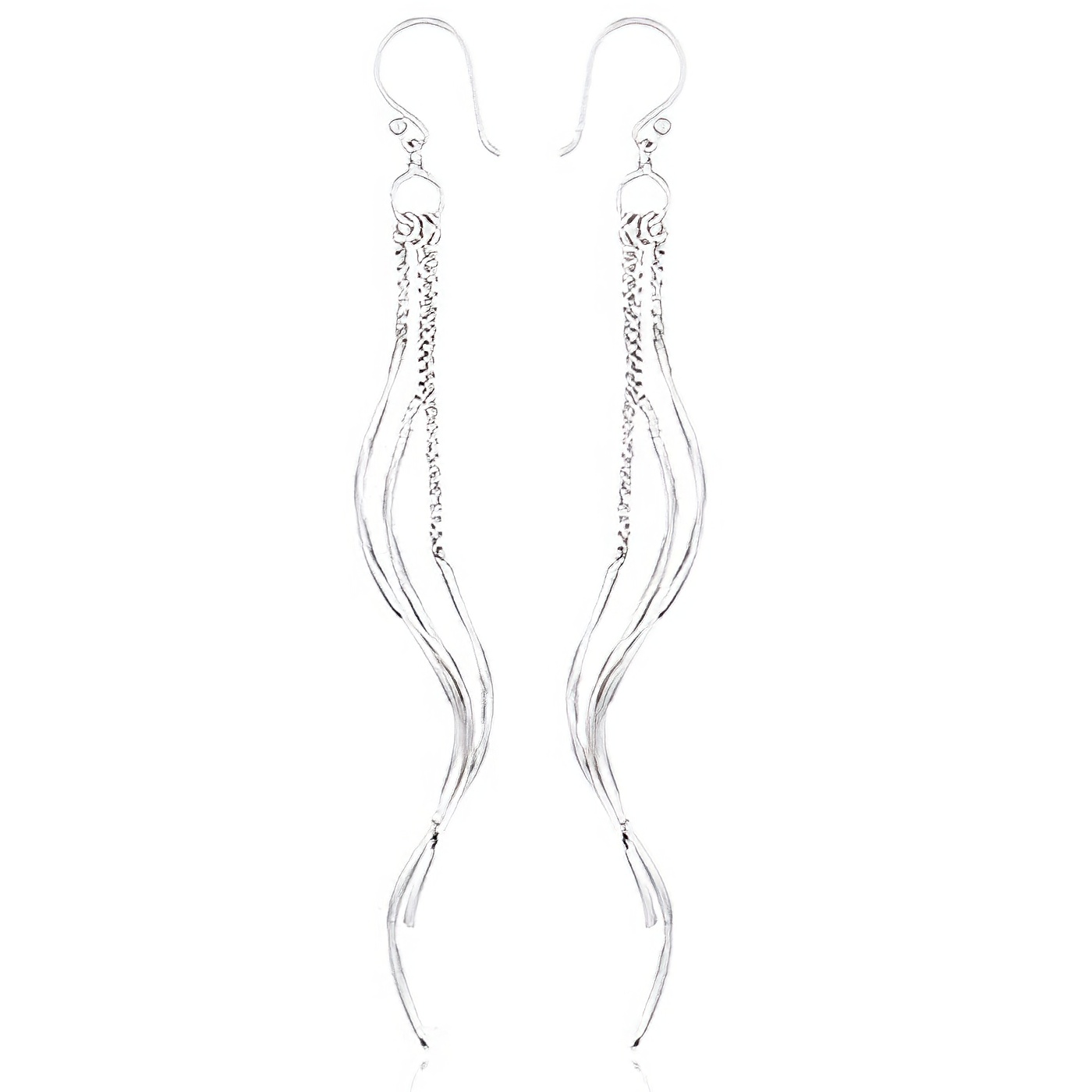 925 Silver Chandelier Earrings Twisted Wire On Box Chains by BeYindi 