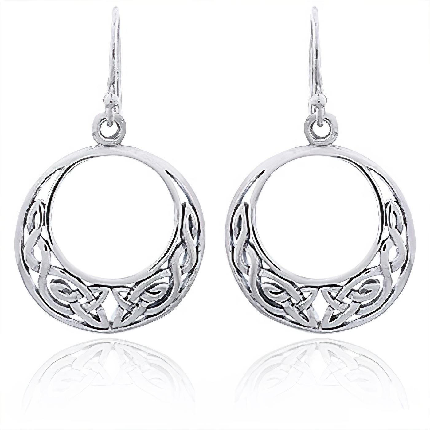 Celtic Crescent Shaped Sterling Silver Danglers by BeYindi 