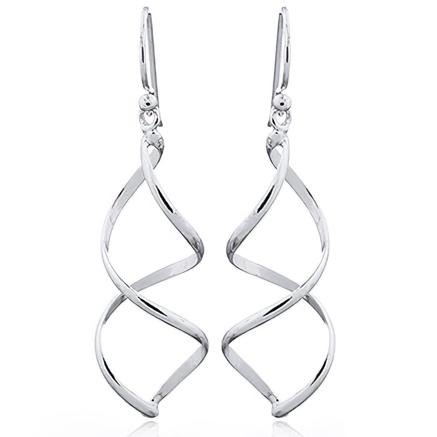 925 Silver Earrings Twisted, Waved Wirework Danglers by BeYindi 