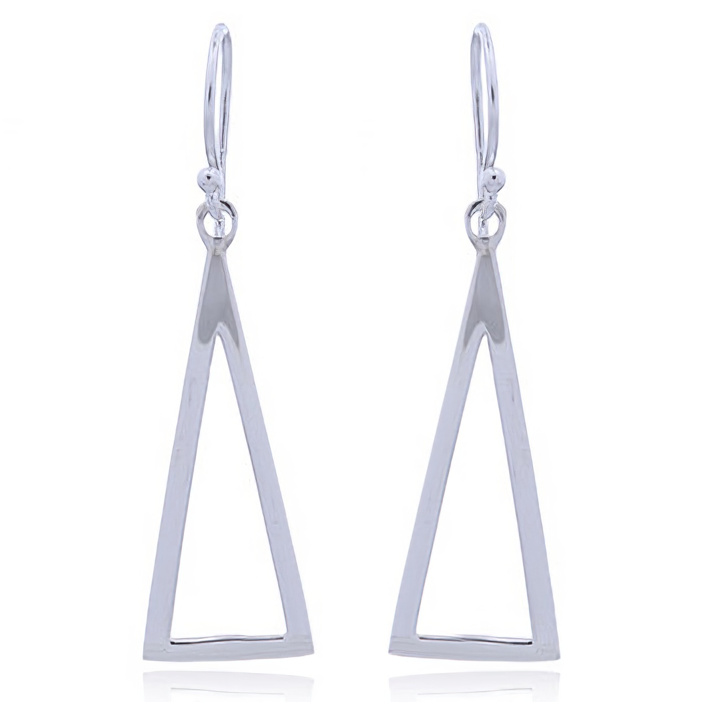 Open Isosceles Triangle Sterling Silver Dangle Earrings by BeYindi 