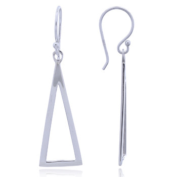 Open Isosceles Triangle Sterling Silver Dangle Earrings by BeYindi 