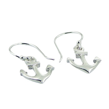 Small 925 Sterling Silver Anchor Dangle Earrings by BeYindi 